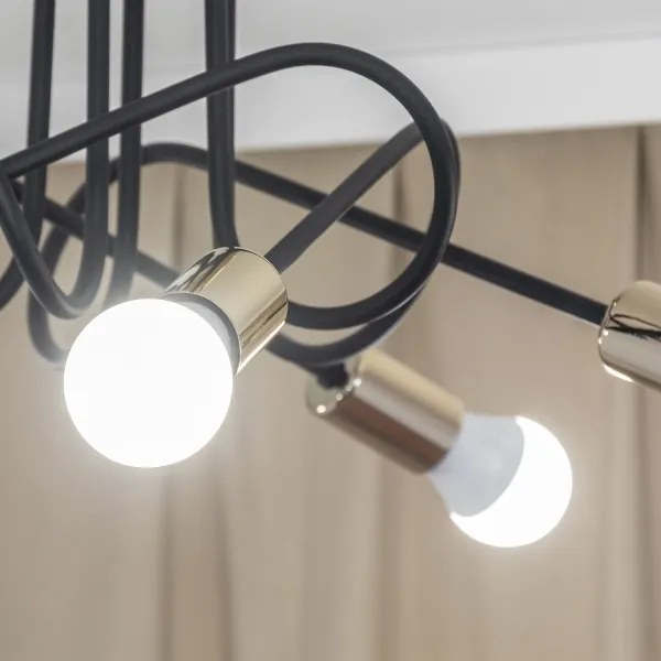 Lustră aplicată OXFORD 5xE27/15W/230V aurie/neagră