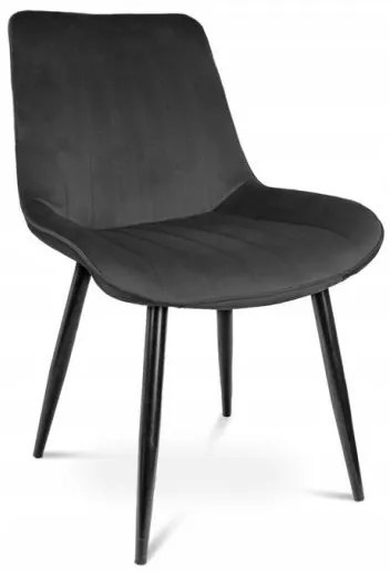 Scaun bucatarie/living, catifea, metal, negru, 54x61x83 cm, Viva