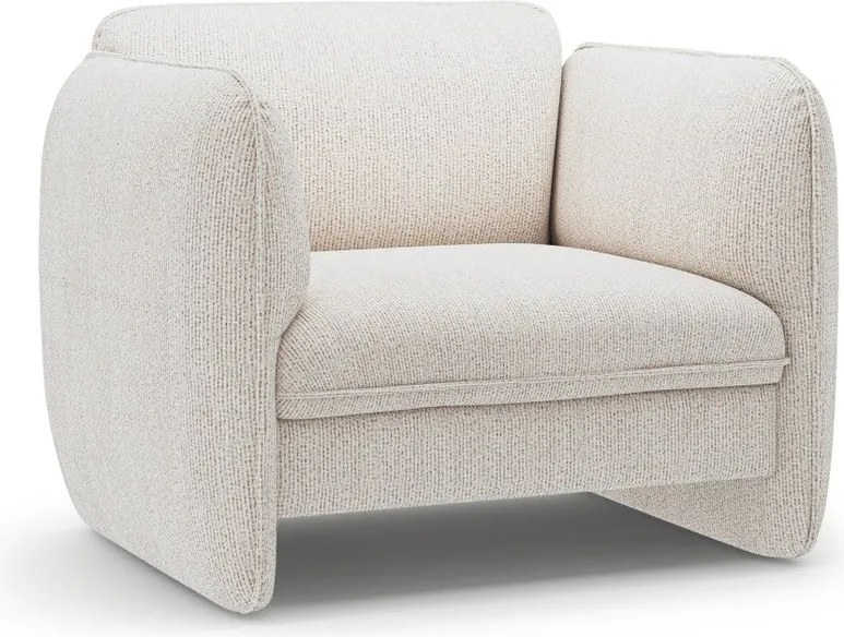 Fotoliu crem cu tapițerie din chenille Georgia – Micadoni