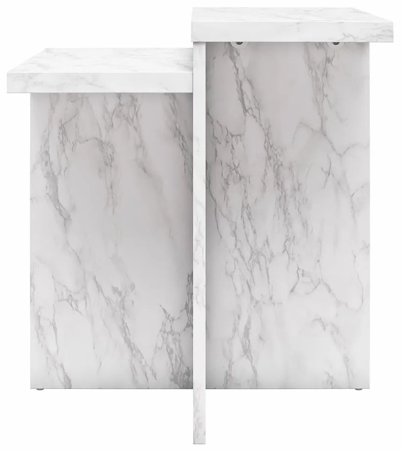 Măsuță de cafea albă cu aspect de marmură 56x56 cm Brielle – CosmoLiving by Cosmopolitan