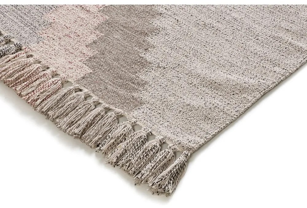 Covor bej țesut manual din bumbac reciclat 160x230 cm Chandia – Universal