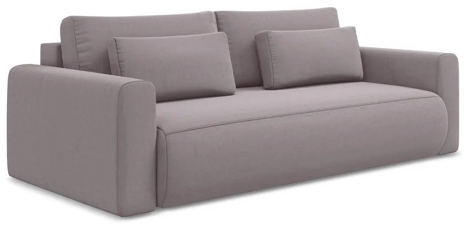 Canapea mov lavandă extensibilă/cu spațiu de depozitare cu tapițerie din catifea 238 cm Kapua – Makamii