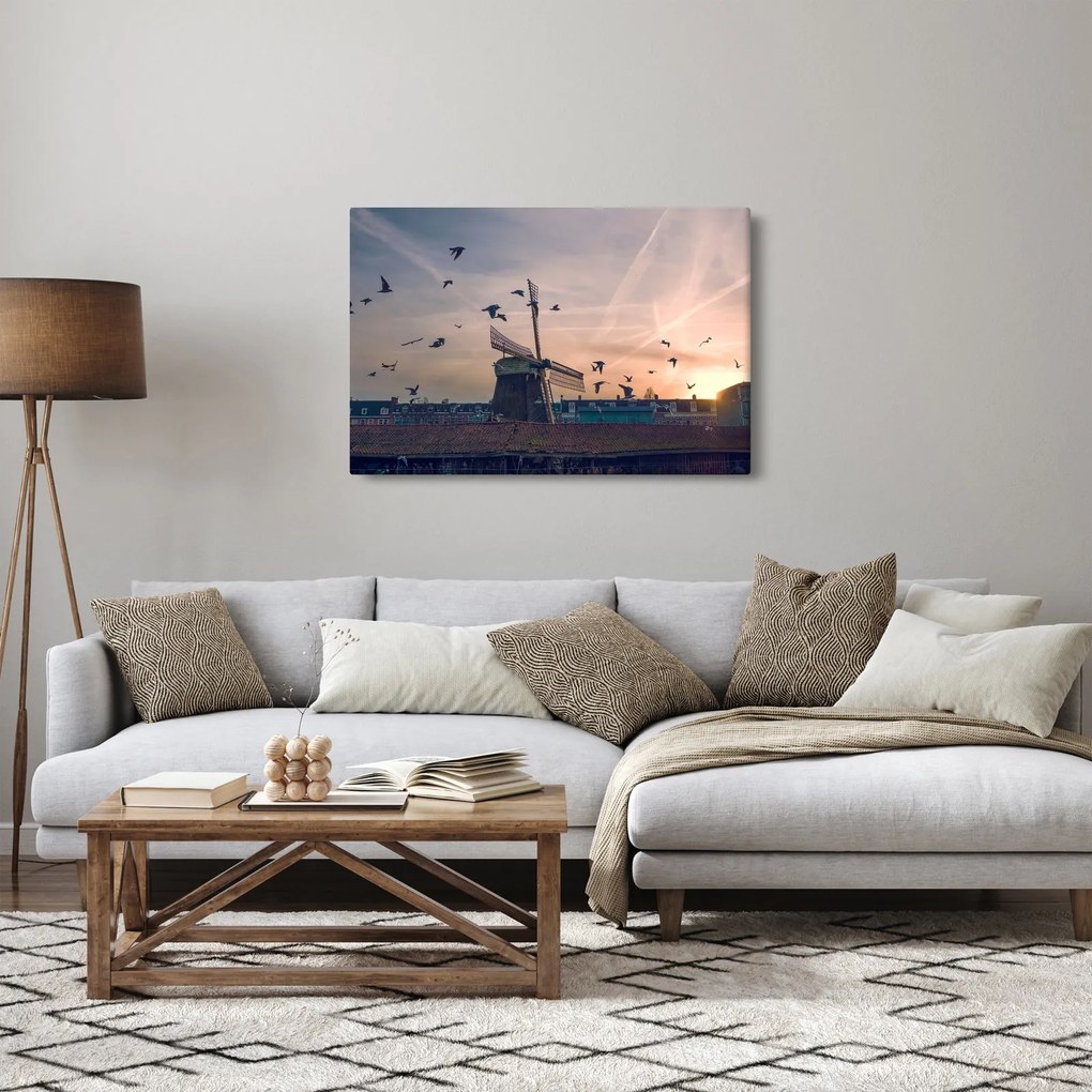 Tablou cu moară de vânt (90x60 cm)