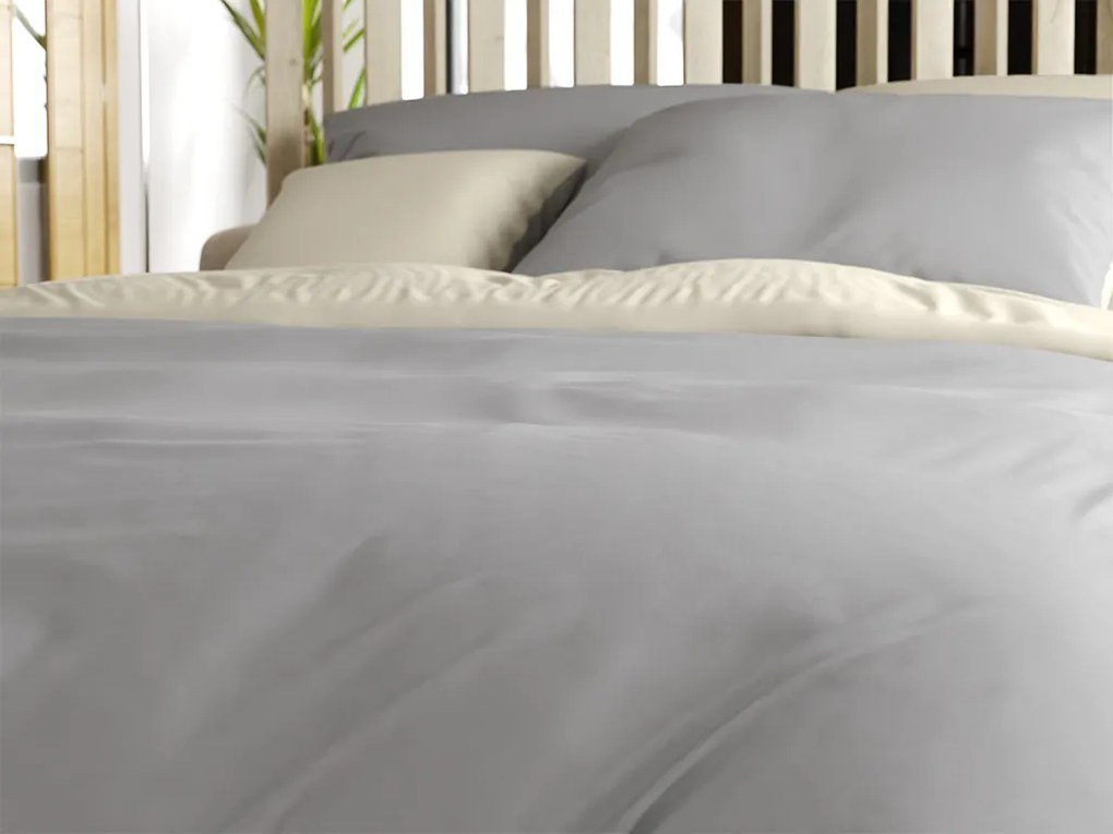Lenjerie de pat din bumbac MONOCHROMATIC crem-gri Dimensiune lenjerie de pat: 70 x 90 cm | 140 x 200 cm