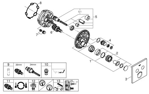 GROHE 29124A00 - Baterie termostatică GROHTHERM SMARTCONTROL grafit