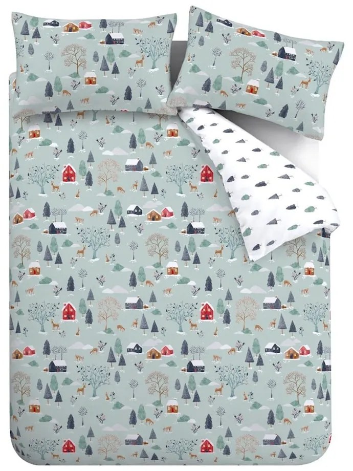 Lenjerie de pat din flanelă pentru pat dublu 200x200 cm Winter Scene – Bianca