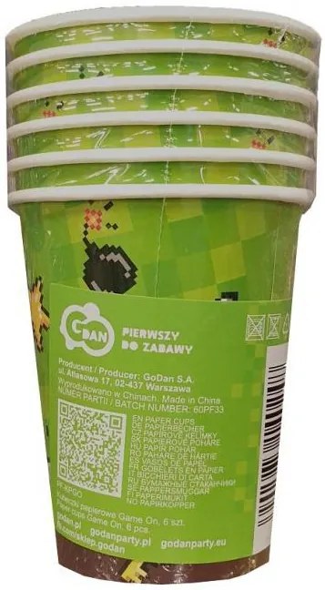 Gamer Game On Set Pahare de hârtie 6 buc. 200 ml