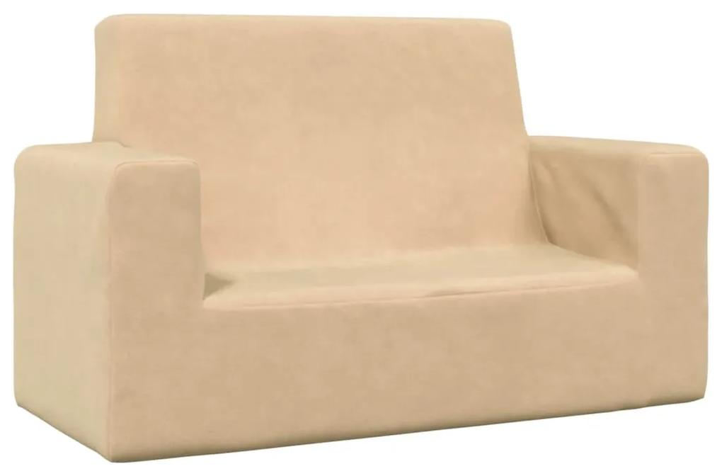 Canapea pentru copii cu 2 locuri, crem, plus moale