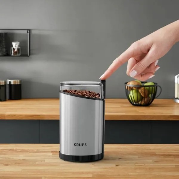 Râșniță electrică pentru boabe de cafea 85g FAST-TOUCH 200W/230V crom Krups