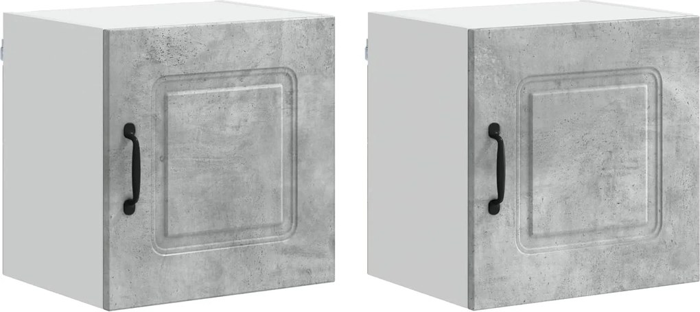 vidaXL Dulap de bucătărie Kalmar 2 pcs Gri din beton 40 x 31 x 40 cm