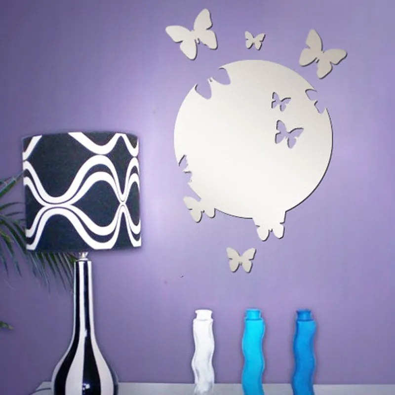 Sticker perete 3D Mirror Silver Moon