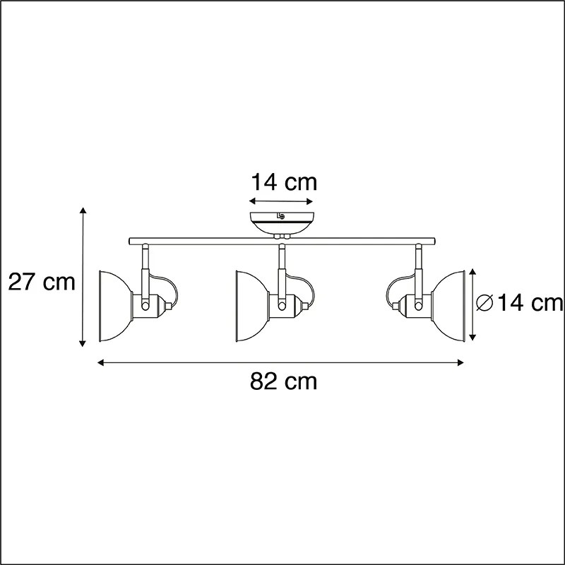 Spotlight romantic cupru cu 3 lumini - Tommy