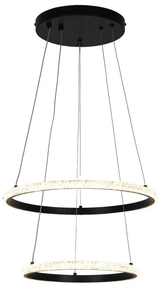 Lustră LED pe cablu Zuma Line P22082M-2R RIDE LED/22W/230V + LED/14W negru