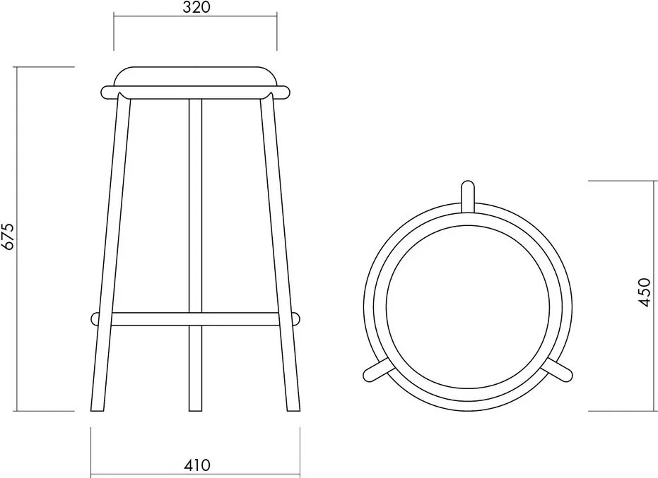 Scaun de bar burgundy din metal (înălțime șezut 68 cm) Hogo – noo.ma