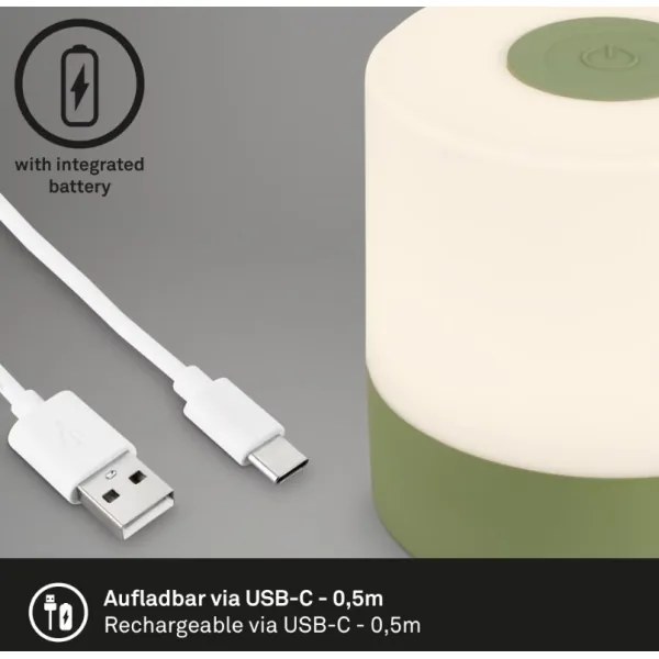 Lampă LED reîncărcabilă dimabilă de masă Briloner 7461019 LED/2W/5V IP44 verde