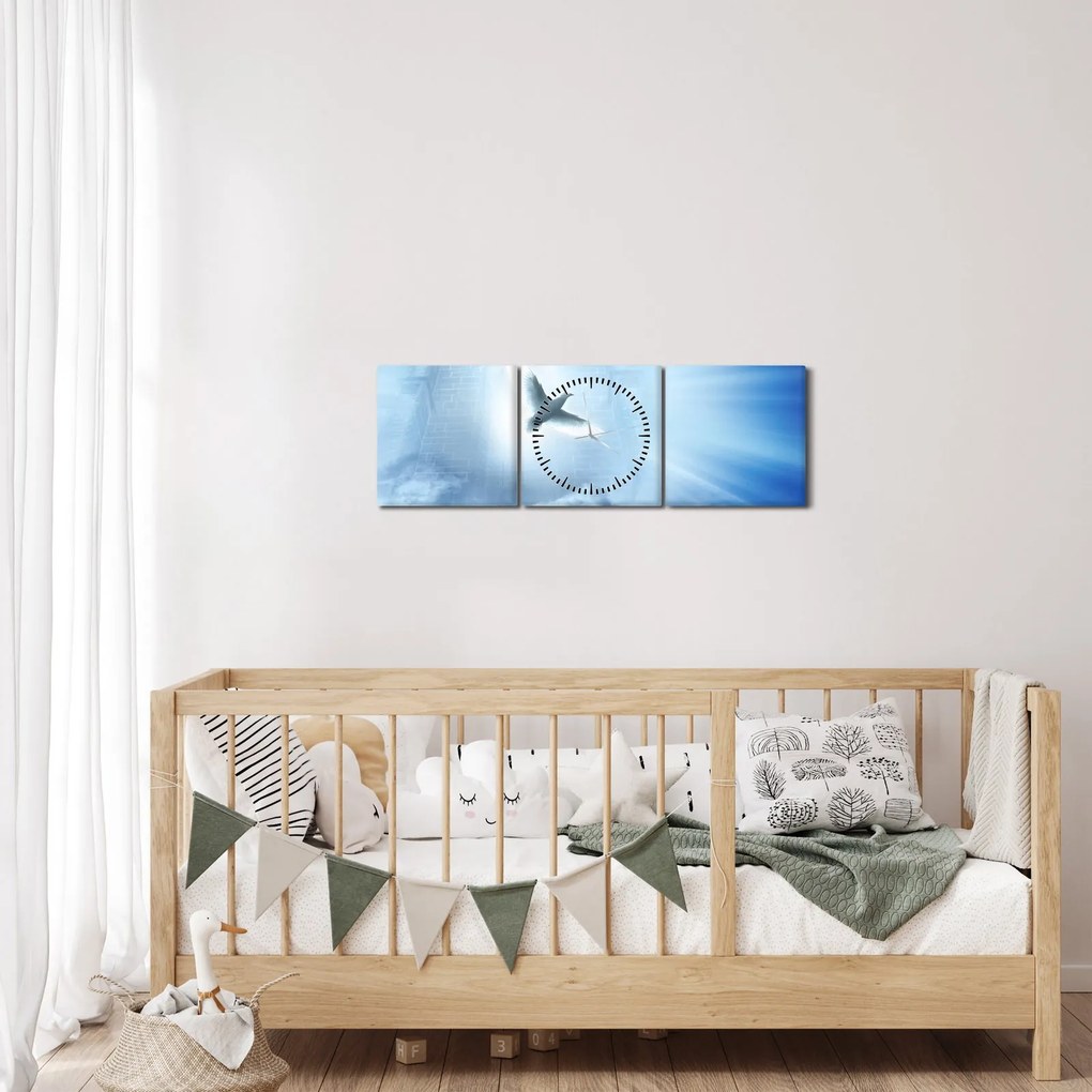 Tablou - Porumbelul lui Dumnezeu (cu ceas) (90x30 cm)