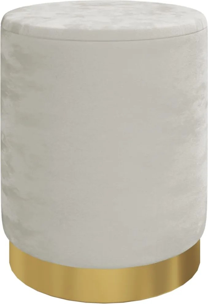 vidaXL Taburet depozitare rotund, gri deschis, catifea 31 x 37 cm