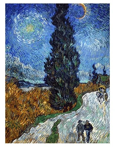 Reproducere tablou Vincent van Gogh - Country Road in Provence by Night, 60 x 45 cm