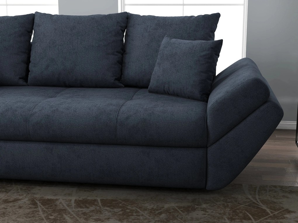 Canapea extensibilă dumonde cu ladă de depozitare si sezut confortabil din spuma high-density, Loana Enjoy Antracit 250x100 cm