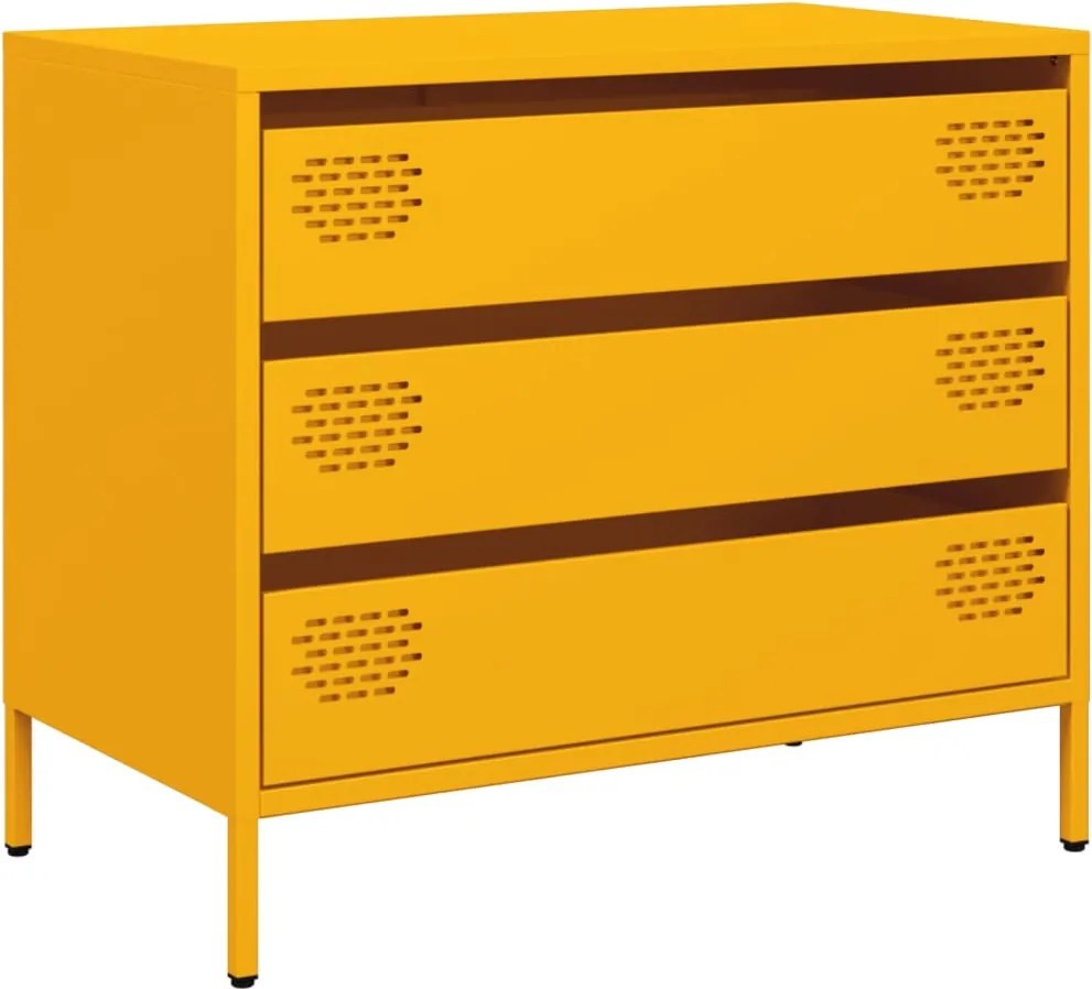 vidaXL Dulap, galben muștar, 68x39x58,5 cm, oțel laminat la rece