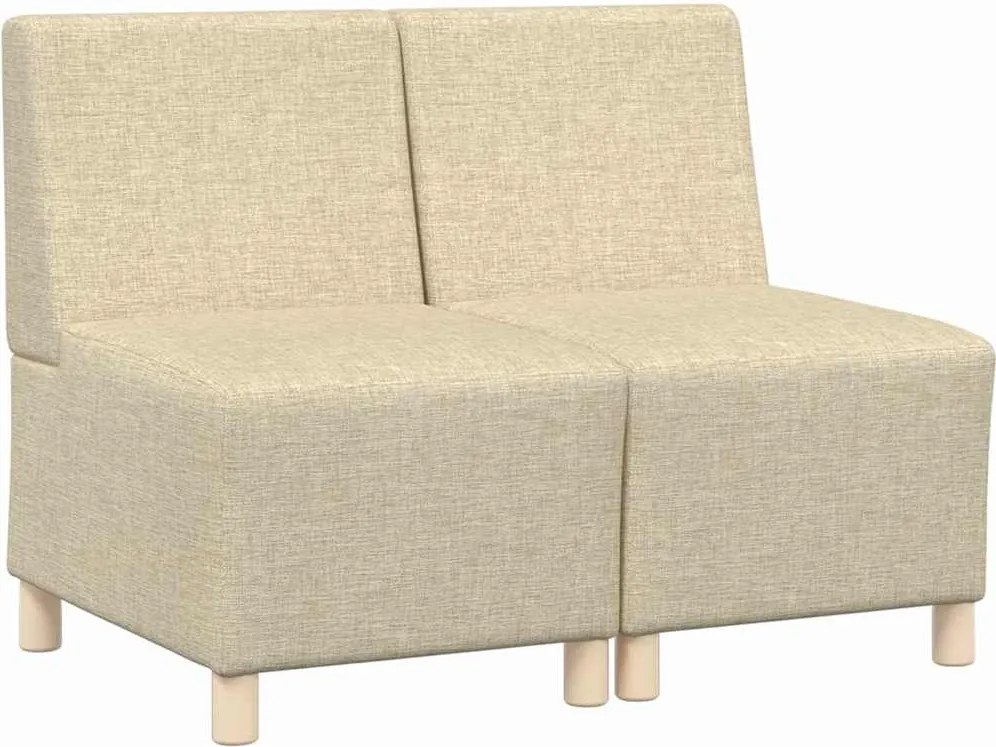 vidaXL Unitate Sofa Modulară Fără Brațe 2 pcs Crem 55 x 74 x 82 cm