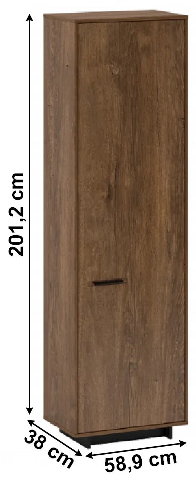 Dulap cu rafturi Diram V2 (Stejar bolzano + negru). 1034113