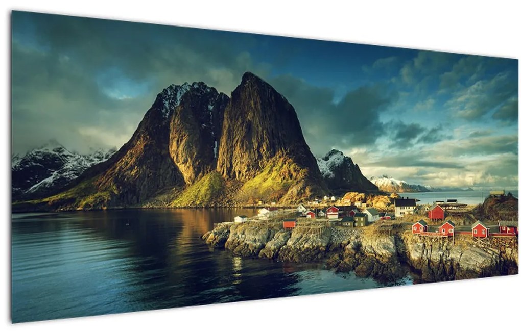 Tablou cu sat de pescari din Norvegia (120x50 cm), în 40 de alte dimensiuni noi