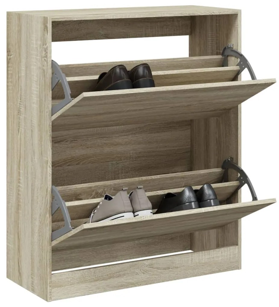vidaXL Pantofar, stejar sonoma, 80x34x96,5 cm, lemn compozit