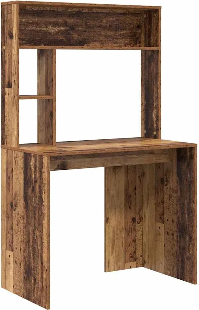 vidaXL Birou cu raft Lemn Vechi 91 x 50 x 149 cm Lemn compozit