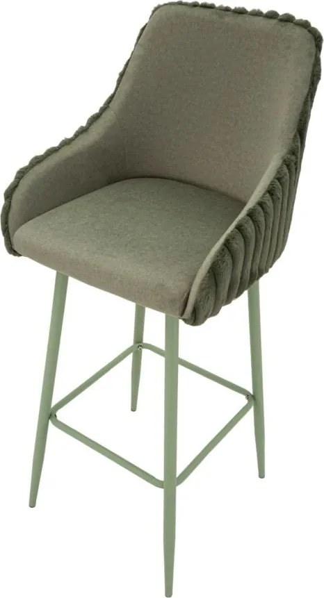 Scaune de bar verzi cu cotiere 2 buc. tapițate (înălțime șezut 78 cm) Alaska – Mauro Ferretti