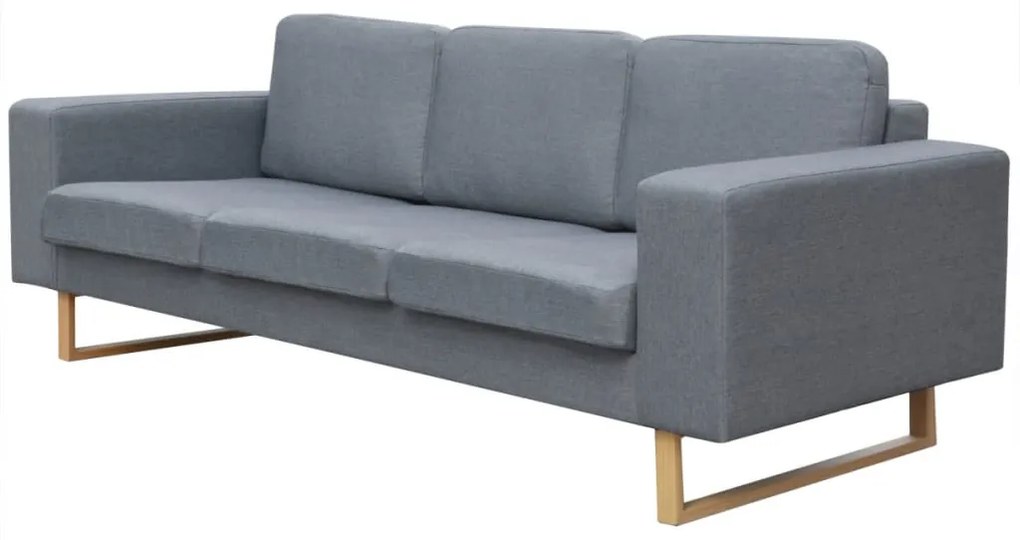 vidaXL Canapea cu 3 locuri, gri deschis, material textil