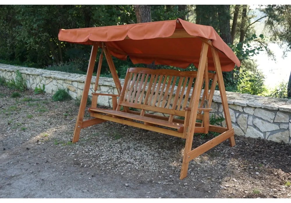 Balansoar de grădină maro din lemn Luisa – Rojaplast