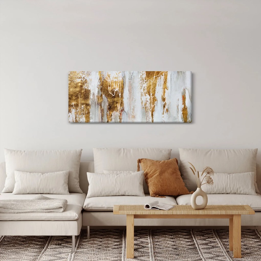 Tablou - Abstract auriu (120x50 cm)