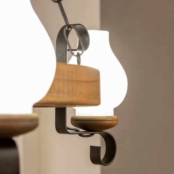 Lustră pe lanț Brilagi ROATA 3xE14/40W/230V fag