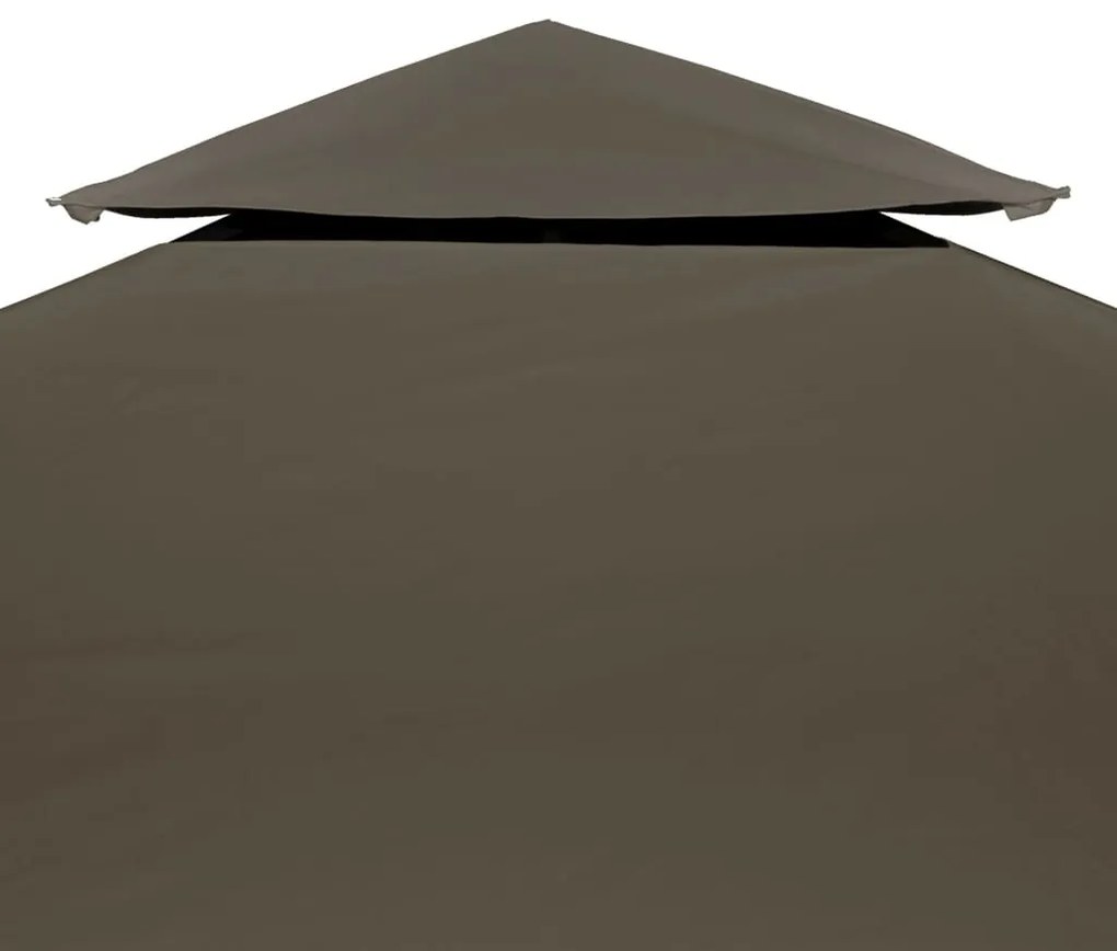Copertina rezerva acoperis pavilion, 2 niveluri, gri taupe, 3x3 m, 310 g/m²