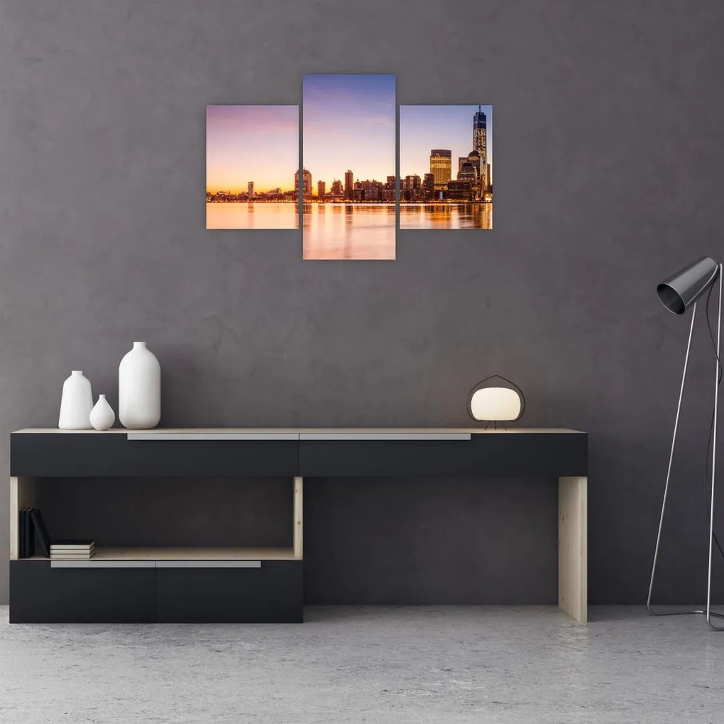 Tablou cu oraș în apus de soare (90x60 cm)