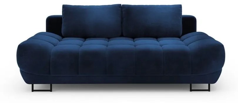 Canapea extensibilă cu 3 locuri și tapițerie de catifea Windsor & Co Sofas Cirrus, albastru închis