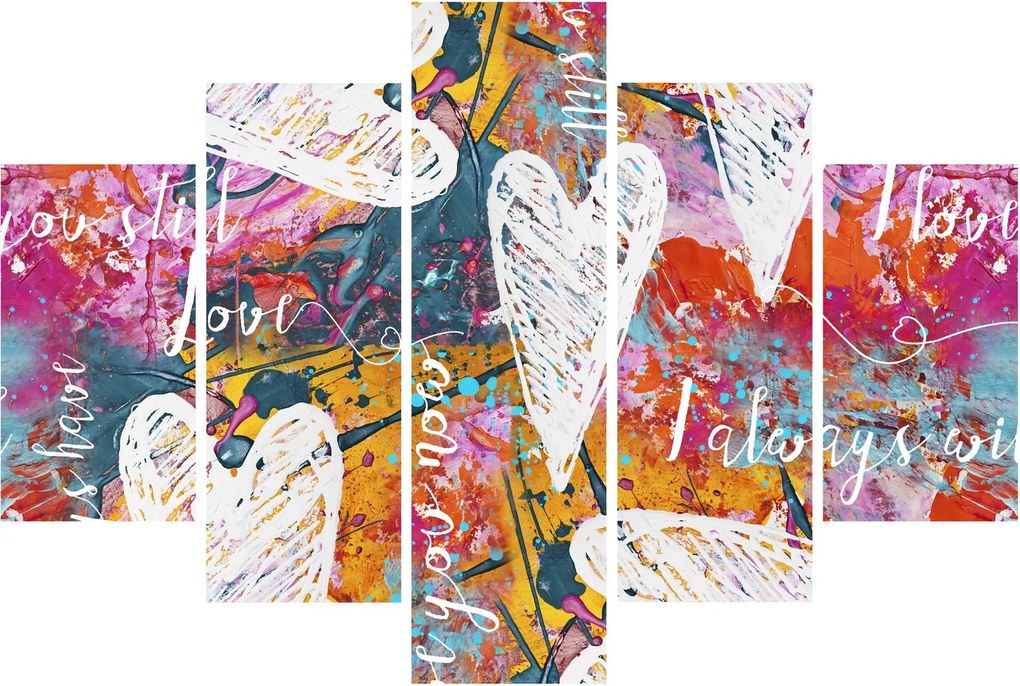 Tablou - Inima pe un fundal abstract (150x105 cm)