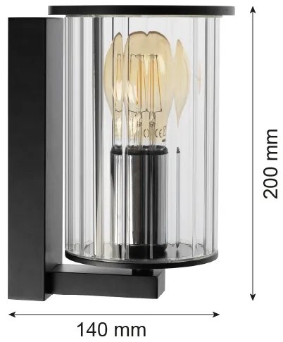 Aplică de exterior Argon 8748 NORFOLK 1xE27/15W/230V IP44 negru
