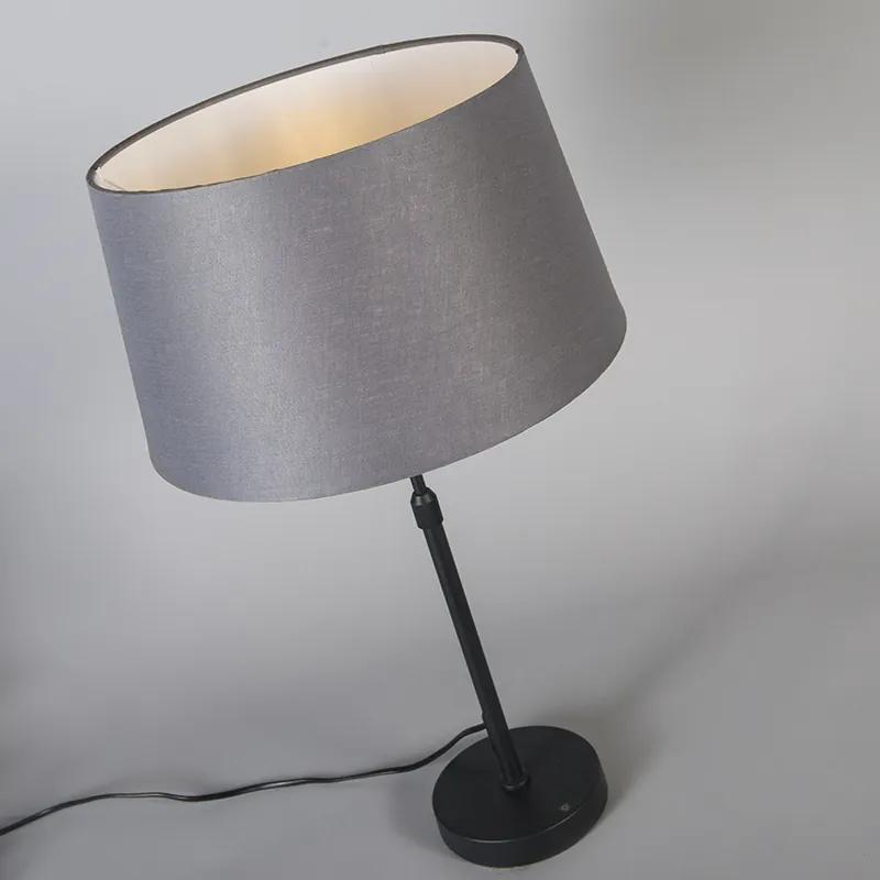 Lampă de masă neagră cu umbră gri de 35 cm reglabilă - Parte