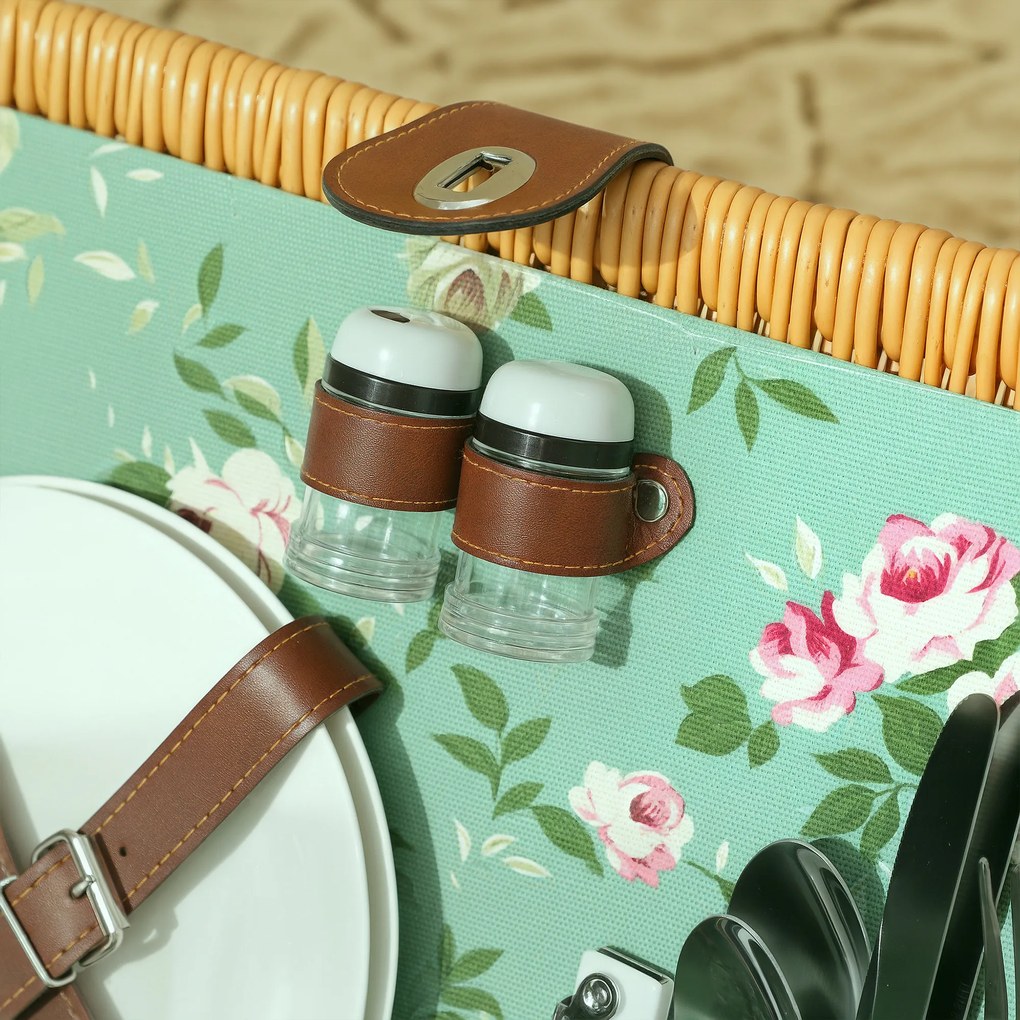 Coș picnic Outsunny maro deschis | Aosom Romania