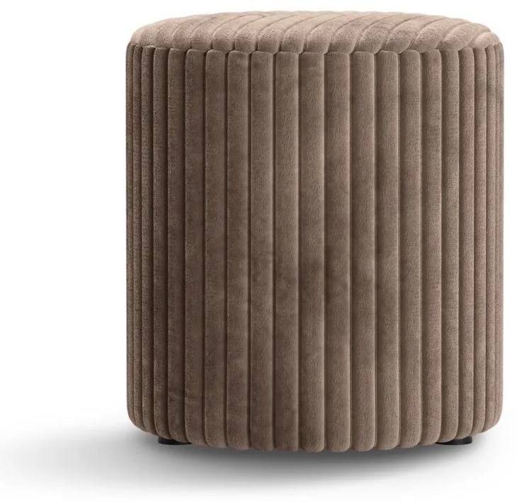 Taburet maro cu tapițerie din catifea reiată Dia – Micadoni