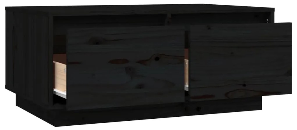 Masuta de cafea, negru, 80x50x35 cm, lemn masiv de pin 1, Negru