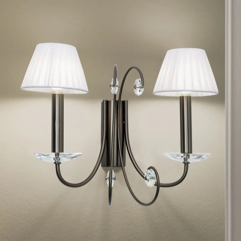 Aplica de perete stil clasic cu cristal K9 ARIANE2L nickel inchis