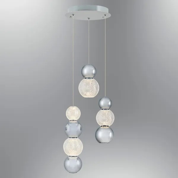 Lustră suspendată pe cablu CREMONA LED/17W/230V 3000K crom mat