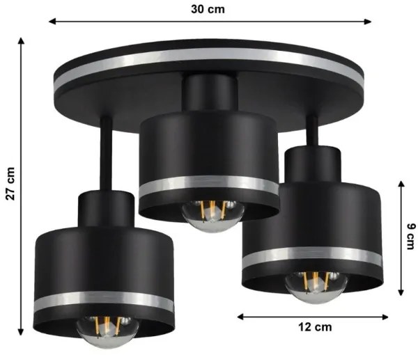 Lustră aplicată BODO SILVER 3xE27/60W/230V