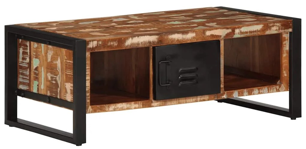 vidaXL Masuta de cafea multicolora 90x50x36 cm lemn masiv recuperat