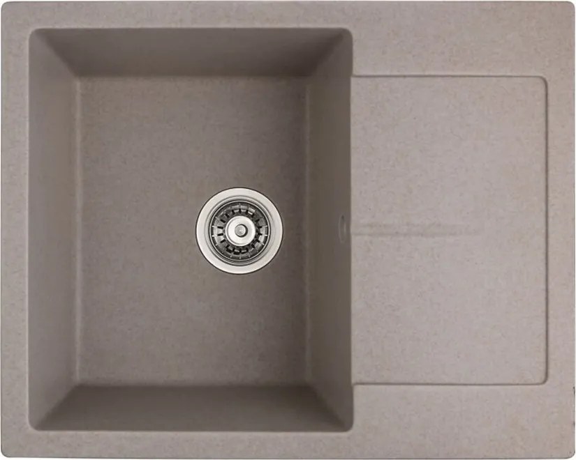 Chiuveta compozit Inter Ceramic finisaj granit nisip 62x50 cm cu picurator