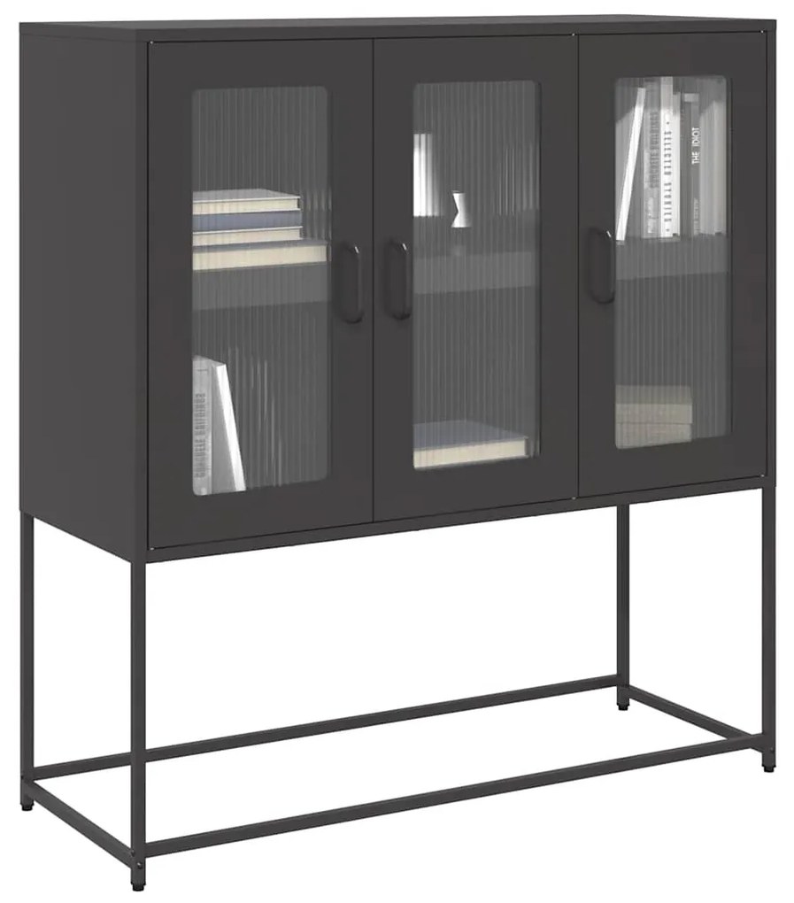 vidaXL Dulap, negru, 100,5x39x107 cm, oțel laminat la rece