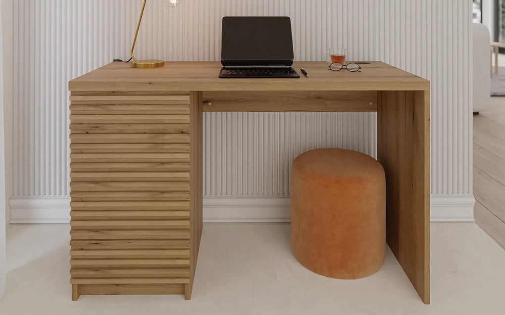 Birou lemn masiv Basko Stejar 120/, 140 × 60 × 75 cm - 140x60x75